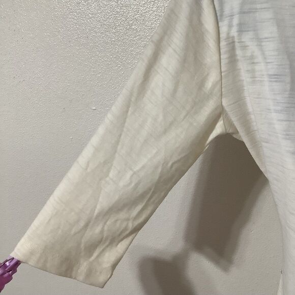 Anthropologie Cream Bohemian Hippie Boho Chic Minimalist Wrap Embroidery Top XS - Picture 6 of 10